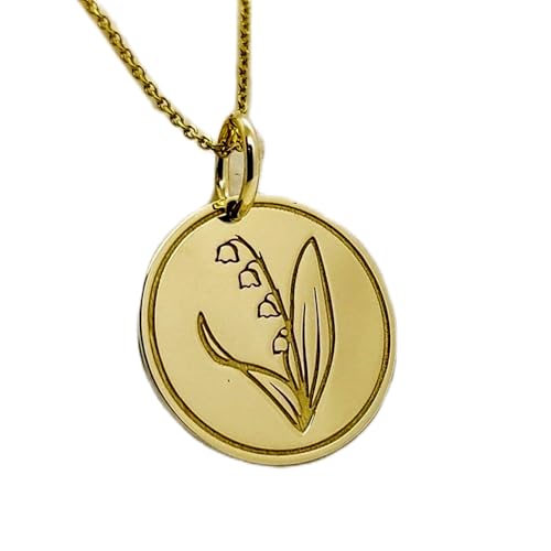 LKBEADS 925 Sterling Silber Luxus Anhänger 28mm, ohne Kette, Maiglöckchen Geburtsblume, Geburtsmonatsblume, Mai, Damen Charm, vergoldeter handgefertigter Schmuck|LK_OPC_00756 von LKBEADS