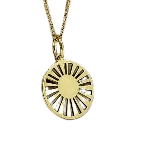 LKBEADS 925 Sterling Silber Luxus Anhänger 28mm, ohne Kette, Sunburst, zierliche Sonne, Scheibe Sonnenschein Schmuck, Himmlischer Charm, vergoldet, handgefertigt|LK_OPC_00070 von LKBEADS