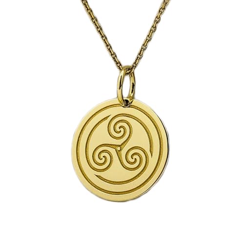 LKBEADS 925 Sterling Silber Luxus Anhänger 28mm, ohne Kette, Triskelion, Dreifachspirale, keltischer Knotenschmuck, Triskele Charm, vergoldet, handgefertigt|LK_OPC_00301 von LKBEADS