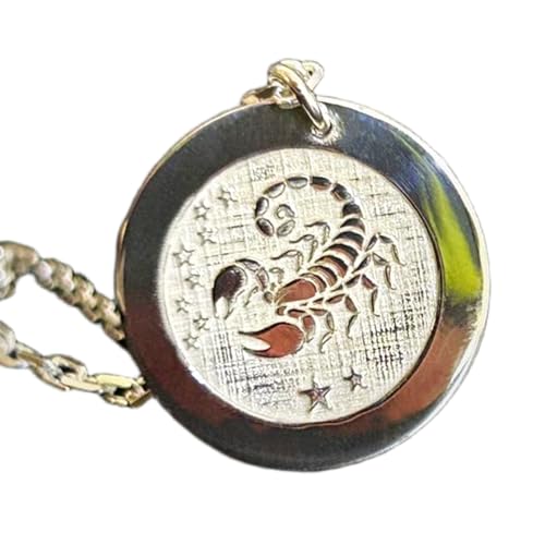 LKBEADS 925 Sterling Silber | Skorpion-Halskette | Sternzeichen für Männer | mit 18 Zoll Kettenstift. Größe: 24 mm | Horoskop, versilbert, handgefertigter Unisex-Schmuck | LKRPS_00309 von LKBEADS
