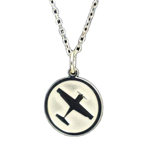 LKBEADS 925er Sterlingsilber | Halskette mit Flugzeuganhänger | handgefertigter Anhänger | mit 18-Zoll-Kettenanhänger. Größe: 24 mm | Versilberter Damenanhänger aus Vermeil | LKRPS_00260 von LKBEADS