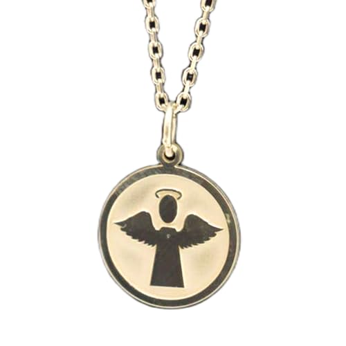 LKBEADS 925er Sterlingsilber | Schutzengel-Halskette | Glücksbringer | mit 18 Zoll langer Kette. Größe: 24 mm | zierlicher Alltagsschmuck für sie, versilbert | LKRPS_00305 von LKBEADS