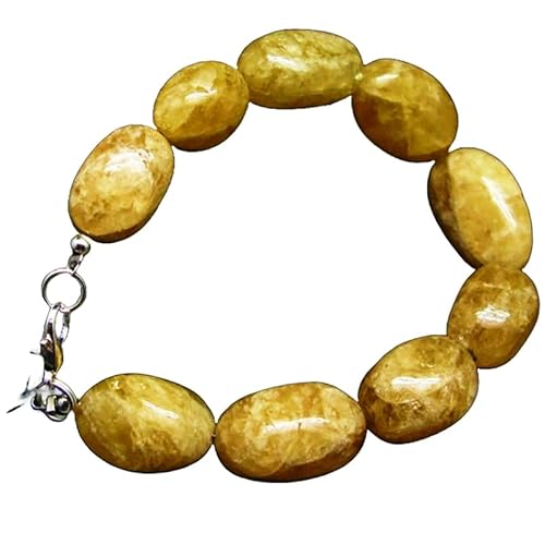 LKBEADS Agni Gold Danburit 10 x 16 mm ovale Form glatt geschliffene Perlen 7 Zoll versilberter Verschluss Armband für Männer, Frauen|LK_STACK_00072 LKBEADS Agni Gold Danburit 10 x 16 mm ovale Form glatt geschliffene Perlen 7 Zoll versilberter Verschluss Armband für Männer, Frauen|LK_STACK_00072 von LKBEADS