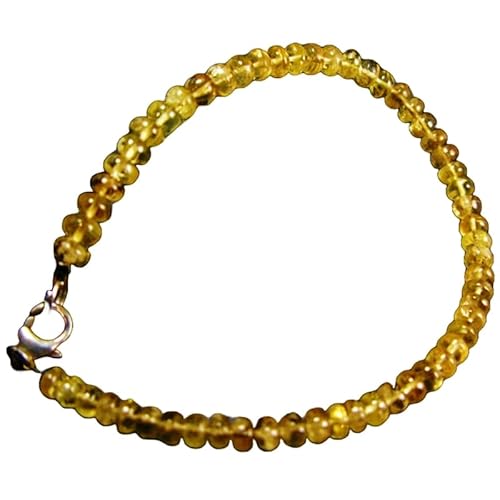 LKBEADS Agni Gold Danburit 3,5 mm Rondellform Glattschliffperlen 7 Zoll Roségold plattierter Verschluss Armband für Männer, Frauen|LK_STACK_00077 von LKBEADS