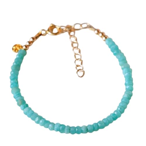 LKBEADS Amazonit 3,5–4 mm Rondellform facettierte Schliffperlen 7 Zoll verstellbarer vergoldeter Verschluss Armband für Männer, Frauen|LK_STACK_00096 LKBEADS Amazonit 3,5–4 mm Rondellform facettierte Schliffperlen 7 Zoll verstellbarer vergoldeter Verschluss Armband für Männer, Frauen|LK_STACK_00096 von LKBEADS