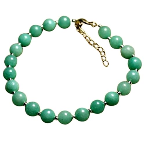 LKBEADS Amazonit-Jade-Armband, 6 mm, runde Form, glatt geschliffene Perlen, 17,8 cm, verstellbarer vergoldeter Verschluss, für Männer und Frauen|LK_STACK_00201 LKBEADS Amazonit-Jade-Armband, 6 mm, runde Form, glatt geschliffene Perlen, 17,8 cm, verstellbarer vergoldeter Verschluss, für Männer und Frauen|LK_STACK_00201 von LKBEADS