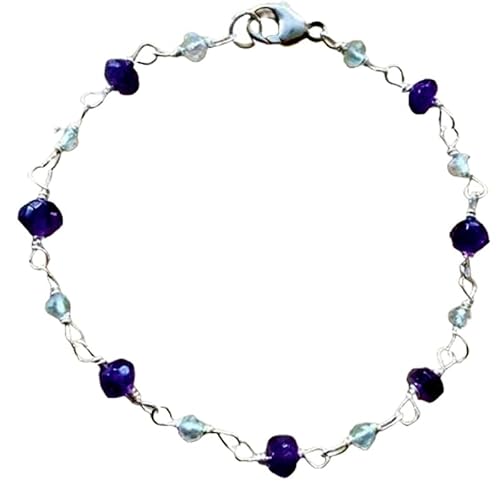 LKBEADS Amethyst 3,5–4 mm Rondellform facettierte Schliffperlen 7 Zoll versilberter Verschluss Armband für Männer, Frauen|LK_STACK_00255 LKBEADS Amethyst 3,5–4 mm Rondellform facettierte Schliffperlen 7 Zoll versilberter Verschluss Armband für Männer, Frauen|LK_STACK_00255 von LKBEADS