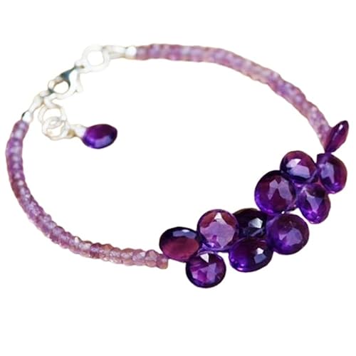 LKBEADS Amethyst 3–8 mm Rondelle & Birnenform facettierte Schliffperlen 7 Zoll verstellbarer versilberter Verschluss Armband für Männer, Frauen|LK_STACK_00338 LKBEADS Amethyst 3–8 mm Rondelle & Birnenform facettierte Schliffperlen 7 Zoll verstellbarer versilberter Verschluss Armband für Männer, Frauen|LK_STACK_00338 von LKBEADS