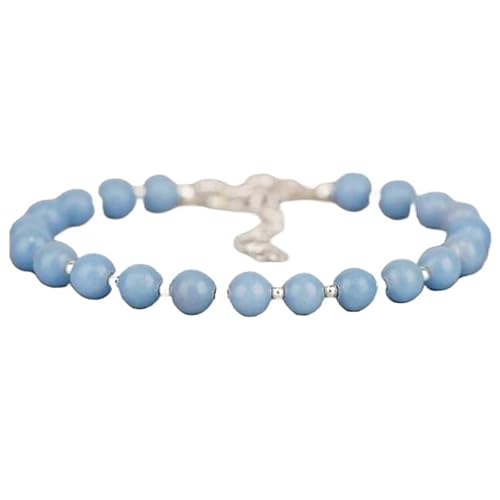LKBEADS Angelite 8 mm runde Form glatt geschliffene Perlen 7 Zoll verstellbarer versilberter Verschluss Armband für Männer, Frauen|LK_STACK_00522 LKBEADS Angelite 8 mm runde Form glatt geschliffene Perlen 7 Zoll verstellbarer versilberter Verschluss Armband für Männer, Frauen|LK_STACK_00522 von LKBEADS