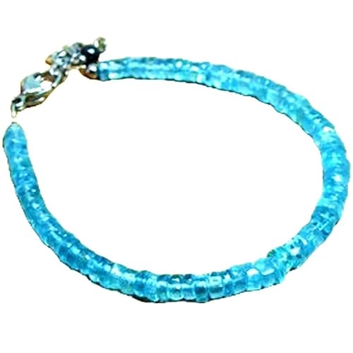 LKBEADS Apatit 3,5–4 mm Rondellform, glatt geschliffene Perlen, 17,8 cm, verstellbarer versilberter Verschluss, Armband für Männer und Frauen|LK_STACK_00553 LKBEADS Apatit 3,5–4 mm Rondellform, glatt geschliffene Perlen, 17,8 cm, verstellbarer versilberter Verschluss, Armband für Männer und Frauen|LK_STACK_00553 von LKBEADS