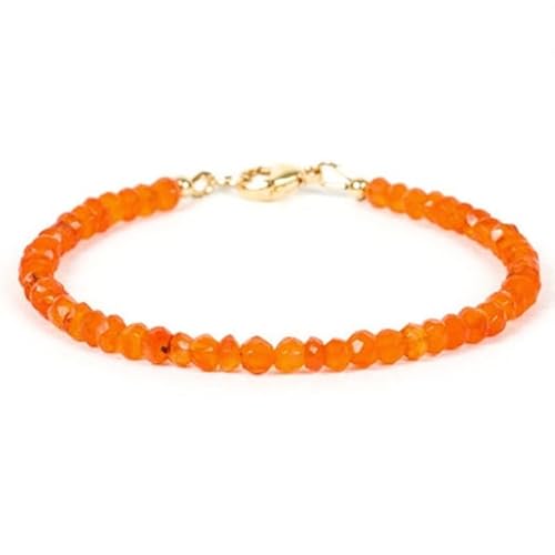 LKBEADS Armband aus Karneol, 4 mm, rund, facettiert, geschliffen, 17,8 cm, vergoldet, Verschluss für Männer und Frauen|LK_STACK_01876 LKBEADS Armband aus Karneol, 4 mm, rund, facettiert, geschliffen, 17,8 cm, vergoldet, Verschluss für Männer und Frauen|LK_STACK_01876 von LKBEADS