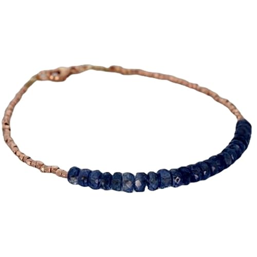 LKBEADS Armband aus blauem Kyanit, 3,5–4 mm, Rondellform, facettierte Perlen, 17,8 cm, rosévergoldeter Verschluss, für Männer und Frauen|LK_STACK_01493 LKBEADS Armband aus blauem Kyanit, 3,5–4 mm, Rondellform, facettierte Perlen, 17,8 cm, rosévergoldeter Verschluss, für Männer und Frauen|LK_STACK_01493 von LKBEADS