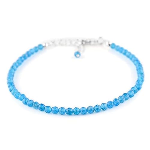 LKBEADS Armband aus neonblauem Apatit, 3 mm, rund, facettiert, geschliffen, 17,8 cm, verstellbar, versilberter Verschluss, für Männer und Frauen|LK_STACK_05166 LKBEADS Armband aus neonblauem Apatit, 3 mm, rund, facettiert, geschliffen, 17,8 cm, verstellbar, versilberter Verschluss, für Männer und Frauen|LK_STACK_05166 von LKBEADS