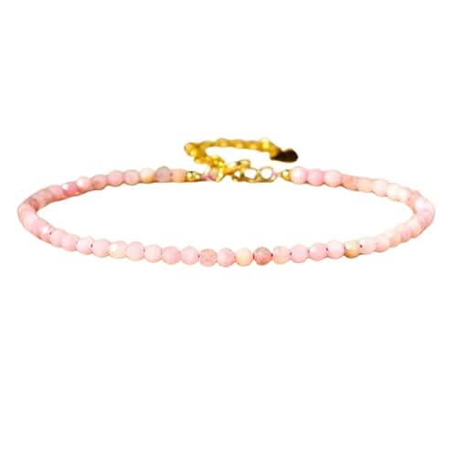 LKBEADS Armband aus rosa Opal, 3 mm, rund, facettierte Perlen, 17,8 cm, verstellbarer vergoldeter Verschluss, für Männer und Frauen|LK_STACK_05466 LKBEADS Armband aus rosa Opal, 3 mm, rund, facettierte Perlen, 17,8 cm, verstellbarer vergoldeter Verschluss, für Männer und Frauen|LK_STACK_05466 von LKBEADS