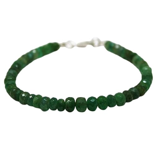 LKBEADS Armband aus sambischem Smaragd, 3–4 mm, Rondellform, facettierte Perlen, 17,8 cm, versilberter Verschluss, für Männer und Frauen|LK_STACK_06714 LKBEADS Armband aus sambischem Smaragd, 3–4 mm, Rondellform, facettierte Perlen, 17,8 cm, versilberter Verschluss, für Männer und Frauen|LK_STACK_06714 von LKBEADS