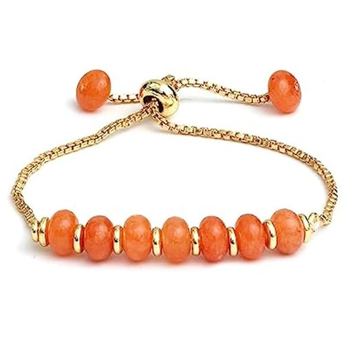 LKBEADS Armband aus schattiertem Karneol, 8 mm, Rondellform, glatt geschliffene Perlen, 17,8 cm, verstellbarer vergoldeter Verschluss, für Männer und Frauen|LK_STACK_06061 LKBEADS Armband aus schattiertem Karneol, 8 mm, Rondellform, glatt geschliffene Perlen, 17,8 cm, verstellbarer vergoldeter Verschluss, für Männer und Frauen|LK_STACK_06061 von LKBEADS