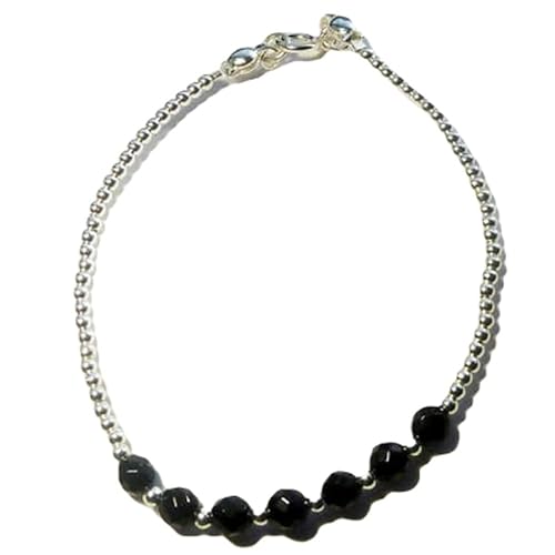 LKBEADS Armband aus schwarzem Onyx, 6 mm, Kugelform, facettierte Perlen, 17,8 cm, versilberter Verschluss, für Männer und Frauen|LK_STACK_01099 LKBEADS Armband aus schwarzem Onyx, 6 mm, Kugelform, facettierte Perlen, 17,8 cm, versilberter Verschluss, für Männer und Frauen|LK_STACK_01099 von LKBEADS