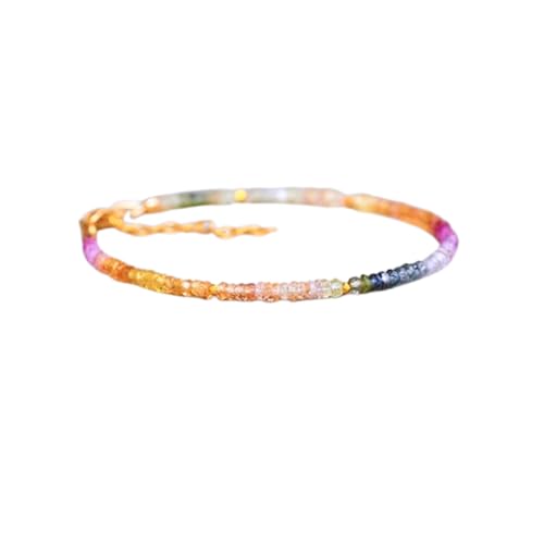 LKBEADS Armband mit 3 mm facettierten Saphiren in Rondellform und 17,8 cm verstellbarem vergoldetem Verschluss für Männer und Frauen|LK_STACK_04967 LKBEADS Armband mit 3 mm facettierten Saphiren in Rondellform und 17,8 cm verstellbarem vergoldetem Verschluss für Männer und Frauen|LK_STACK_04967 von LKBEADS