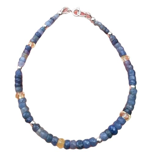 LKBEADS Armband mit blauem Saphir und Citrin, 3–3,5 mm, gemischte Form, facettierte Perlen im Schliff, 17,8 cm, vergoldeter Verschluss, für Männer und Frauen|LK_STACK_07214 LKBEADS Armband mit blauem Saphir und Citrin, 3–3,5 mm, gemischte Form, facettierte Perlen im Schliff, 17,8 cm, vergoldeter Verschluss, für Männer und Frauen|LK_STACK_07214 von LKBEADS