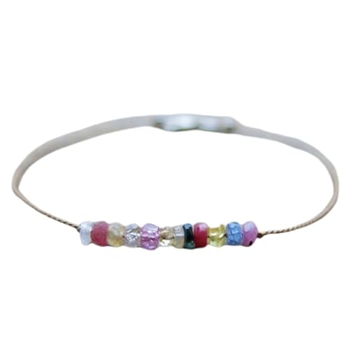 LKBEADS Armband mit mehreren Turmalinen, 3 mm, Rondellform, facettierte Perlen, 17,8 cm, versilberter Verschluss, für Männer und Frauen|LK_STACK_05045 von LKBEADS