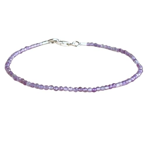 LKBEADS Armband mit rosa Amethyst, 2 mm, rund, glatt geschliffen, 17,8 cm, verstellbarer, versilberter Verschluss, für Männer und Frauen|LK_STACK_05427 LKBEADS Armband mit rosa Amethyst, 2 mm, rund, glatt geschliffen, 17,8 cm, verstellbarer, versilberter Verschluss, für Männer und Frauen|LK_STACK_05427 von LKBEADS
