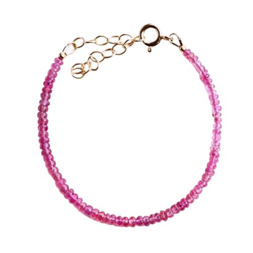 LKBEADS Armband mit rosa Saphir, 3 mm, Rondellform, facettierte Perlen, 17,8 cm, verstellbarer vergoldeter Verschluss, für Männer und Frauen|LK_STACK_05500 LKBEADS Armband mit rosa Saphir, 3 mm, Rondellform, facettierte Perlen, 17,8 cm, verstellbarer vergoldeter Verschluss, für Männer und Frauen|LK_STACK_05500 von LKBEADS