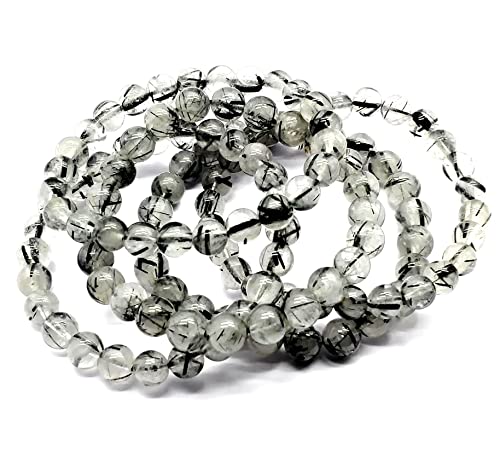 LKBEADS Black Rutile Round 7mm Smooth Round Beads Bracelet, Gemstone Bracelet Healing Stones, Healing Crystal Bracelet, Natural Gift For Men & Women 7 inches April_18_04-2066 LKBEADS Black Rutile Round 7mm Smooth Round Beads Bracelet, Gemstone Bracelet Healing Stones, Healing Crystal Bracelet, Natural Gift For Men & Women 7 inches April_18_04-2066 von LKBEADS