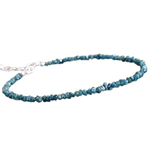 LKBEADS Blauer Diamant, 2,5–3 mm, Nugget-Form, Rohschliffperlen, 17,8 cm, verstellbarer versilberter Verschluss, Armband für Männer und Frauen|LK_STACK_01423 LKBEADS Blauer Diamant, 2,5–3 mm, Nugget-Form, Rohschliffperlen, 17,8 cm, verstellbarer versilberter Verschluss, Armband für Männer und Frauen|LK_STACK_01423 von LKBEADS