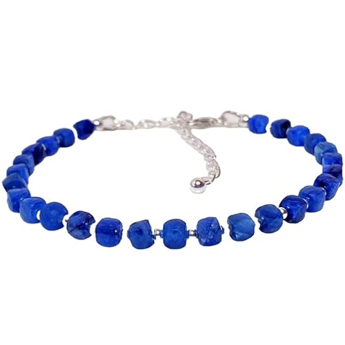 LKBEADS Blauer Kyanit, 6 mm, kastenförmige, glatt geschliffene Perlen, 17,8 cm, verstellbarer, versilberter Verschluss, Armband für Männer und Frauen|LK_STACK_01490 LKBEADS Blauer Kyanit, 6 mm, kastenförmige, glatt geschliffene Perlen, 17,8 cm, verstellbarer, versilberter Verschluss, Armband für Männer und Frauen|LK_STACK_01490 von LKBEADS