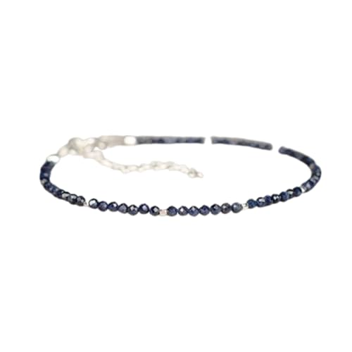 LKBEADS Blauer Saphir, 2 mm, runde Form, facettierte Perlen, 17,8 cm, verstellbarer versilberter Verschluss, Armband für Männer und Frauen|LK_STACK_01611 LKBEADS Blauer Saphir, 2 mm, runde Form, facettierte Perlen, 17,8 cm, verstellbarer versilberter Verschluss, Armband für Männer und Frauen|LK_STACK_01611 von LKBEADS