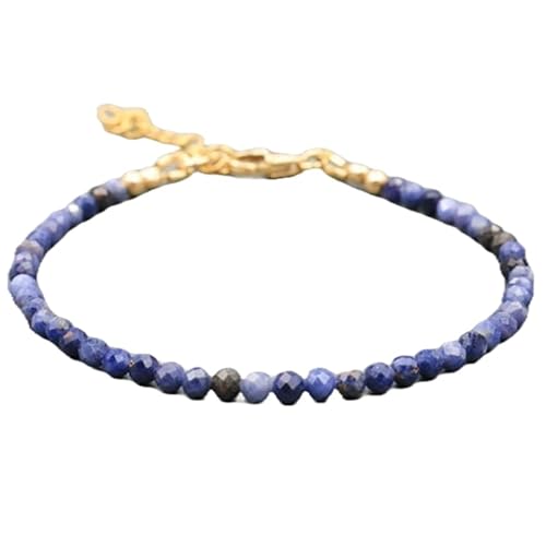 LKBEADS Blauer Saphir, 3,5 mm, runde Form, facettierte Perlen, 17,8 cm, verstellbarer vergoldeter Verschluss, Armband für Männer und Frauen|LK_STACK_01619 LKBEADS Blauer Saphir, 3,5 mm, runde Form, facettierte Perlen, 17,8 cm, verstellbarer vergoldeter Verschluss, Armband für Männer und Frauen|LK_STACK_01619 von LKBEADS
