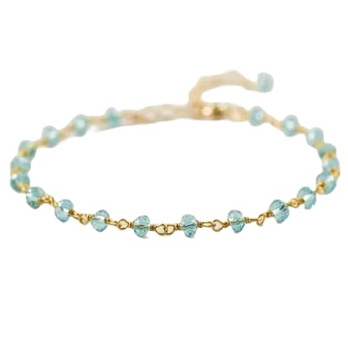 LKBEADS Blauer Topas, 3 mm, Rondellform, facettierte Perlen, 17,8 cm, verstellbarer Verschluss aus Roségold, Armband für Männer und Frauen|LK_STACK_01662 LKBEADS Blauer Topas, 3 mm, Rondellform, facettierte Perlen, 17,8 cm, verstellbarer Verschluss aus Roségold, Armband für Männer und Frauen|LK_STACK_01662 von LKBEADS