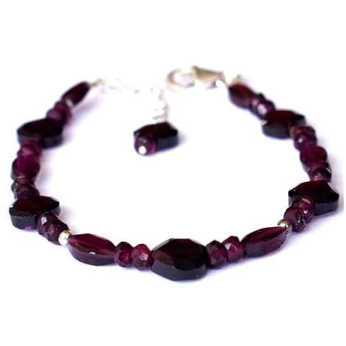 LKBEADS Granat 4–10 mm Rondelle & ausgefallene Form facettierte Schliffperlen 7 Zoll verstellbarer versilberter Verschluss Armband für Männer, Frauen|LK_STACK_03179 LKBEADS Granat 4–10 mm Rondelle & ausgefallene Form facettierte Schliffperlen 7 Zoll verstellbarer versilberter Verschluss Armband für Männer, Frauen|LK_STACK_03179 von LKBEADS