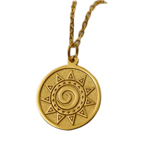 LKBEADS Halskette aus 925er Sterlingsilber| 22 mm 18 Zoll Kette Sonnenkette – himmlischer Sonnenscheinanhänger Solarschmuck spirituell Sonnenanhänger Schmuck mit Vergoldung L_01580 von LKBEADS