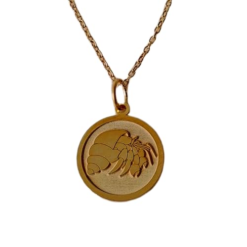 LKBEADS Halskette aus 925er Sterlingsilber| 24 mm| 45|7 cm lange Kette| Einsiedlerkrebs-Halskette| Krabben-Charm| für ihn| ihre Mutter| handgefertigter Schmuck mit Vergoldung| L_01240 von LKBEADS