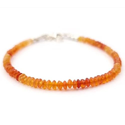 LKBEADS Karneol 3,5–4 mm Knopfform, glatt geschliffene Perlen, 17,8 cm, verstellbarer versilberter Verschluss, Armband für Männer und Frauen|LK_STACK_01753 LKBEADS Karneol 3,5–4 mm Knopfform, glatt geschliffene Perlen, 17,8 cm, verstellbarer versilberter Verschluss, Armband für Männer und Frauen|LK_STACK_01753 von LKBEADS