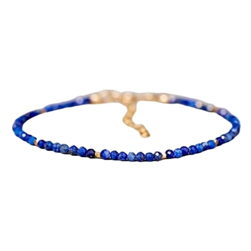 LKBEADS Lapislazuli-Armband, 3 mm, runde Form, facettierte Schliffperlen, 17,8 cm, verstellbarer vergoldeter Verschluss, für Männer und Frauen|LK_STACK_04357 LKBEADS Lapislazuli-Armband, 3 mm, runde Form, facettierte Schliffperlen, 17,8 cm, verstellbarer vergoldeter Verschluss, für Männer und Frauen|LK_STACK_04357 von LKBEADS