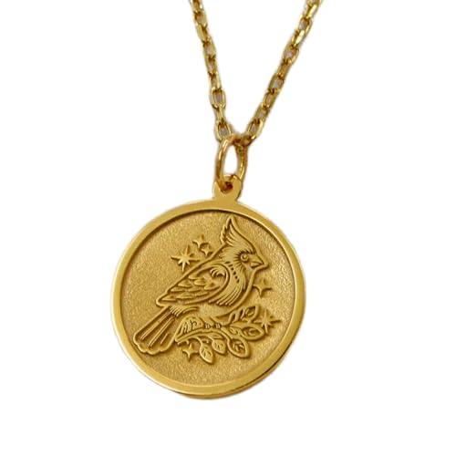 LKBEADS Luxus-Anhänger aus 925er Sterlingsilber, 22 mm, ohne Kette, Kardinalvogel – handgefertigt, rot, Natursymbol-Charm, Gedenk-, Hoffnungs- und Spirit-Schmuck, vergoldet | LK_OPC_01833 von LKBEADS