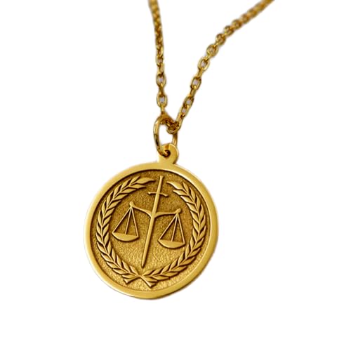 LKBEADS Luxus-Anhänger aus 925er Sterlingsilber, 22 mm, ohne Kette, Waage der Gerechtigkeit – Rechtssymbol, für ihn, handgefertigter Rechtsschmuck, Abschluss-Charm, vergoldet|LK_OPC_01603 von LKBEADS
