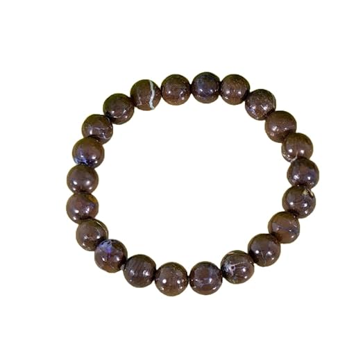 LKBEADS Natural Boulder Opal 7mm rondelle smooth 7inch Semi-Precious Gemstones Beaded Bracelets for Men Women Healing Crystal Stretch Beaded Bracelet Unisex von LKBEADS