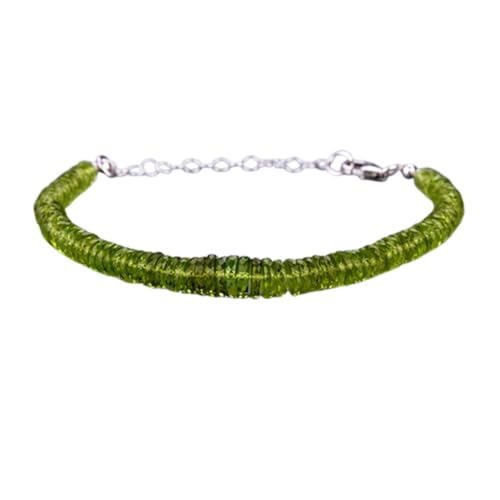 LKBEADS Peridot 3–4 mm Rondellform facettierte Schliffperlen 7 Zoll verstellbarer versilberter Verschluss Armband für Männer, Frauen|LK_STACK_05305 LKBEADS Peridot 3–4 mm Rondellform facettierte Schliffperlen 7 Zoll verstellbarer versilberter Verschluss Armband für Männer, Frauen|LK_STACK_05305 von LKBEADS