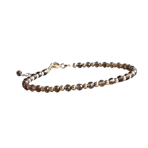 LKBEADS Rauchquarz 3–3,5 mm Rondellform facettierte Schliffperlen 7 Zoll verstellbarer versilberter Verschluss Armband für Männer, Frauen|LK_STACK_06165 LKBEADS Rauchquarz 3–3,5 mm Rondellform facettierte Schliffperlen 7 Zoll verstellbarer versilberter Verschluss Armband für Männer, Frauen|LK_STACK_06165 von LKBEADS