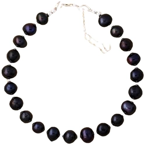LKBEADS Schwarze Zuchtperle, 8 mm, runde Form, glatt geschliffene Perlen, 17,8 cm, verstellbarer versilberter Verschluss, Armband für Männer und Frauen|LK_STACK_00943 LKBEADS Schwarze Zuchtperle, 8 mm, runde Form, glatt geschliffene Perlen, 17,8 cm, verstellbarer versilberter Verschluss, Armband für Männer und Frauen|LK_STACK_00943 von LKBEADS