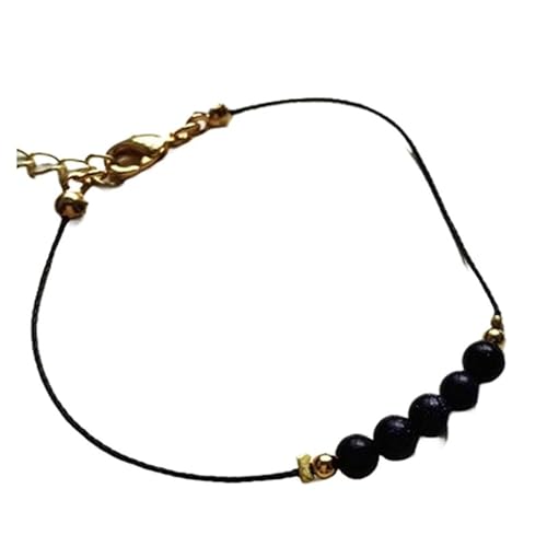 LKBEADS Schwarzer Goldfluss, 8 mm, runde Form, glatt geschliffene Perlen, 17,8 cm, verstellbarer vergoldeter Verschluss, Armband für Männer und Frauen|LK_STACK_01017 LKBEADS Schwarzer Goldfluss, 8 mm, runde Form, glatt geschliffene Perlen, 17,8 cm, verstellbarer vergoldeter Verschluss, Armband für Männer und Frauen|LK_STACK_01017 von LKBEADS