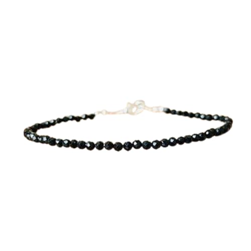 LKBEADS Schwarzer Spinell, 2,5–3 mm, runde Form, facettierte Schliffperlen, 17,8 cm, verstellbarer versilberter Verschluss, Armband für Männer und Frauen|LK_STACK_01190 LKBEADS Schwarzer Spinell, 2,5–3 mm, runde Form, facettierte Schliffperlen, 17,8 cm, verstellbarer versilberter Verschluss, Armband für Männer und Frauen|LK_STACK_01190 von LKBEADS