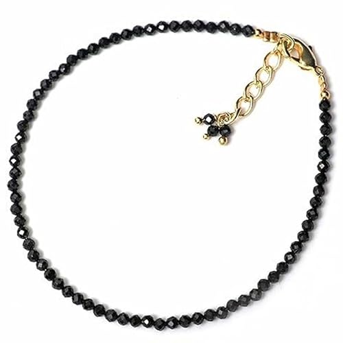 LKBEADS Schwarzer Spinell, 2,5 mm, runde Form, facettierte Perlen, 17,8 cm, verstellbarer vergoldeter Verschluss, Armband für Männer und Frauen|LK_STACK_01196 LKBEADS Schwarzer Spinell, 2,5 mm, runde Form, facettierte Perlen, 17,8 cm, verstellbarer vergoldeter Verschluss, Armband für Männer und Frauen|LK_STACK_01196 von LKBEADS