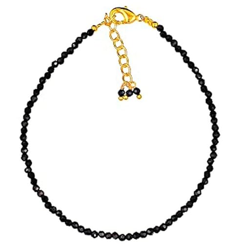 LKBEADS Schwarzer Spinell, 2 mm, runde Form, facettierte Perlen, 17,8 cm, verstellbarer vergoldeter Verschluss, Armband für Männer und Frauen|LK_STACK_01223 LKBEADS Schwarzer Spinell, 2 mm, runde Form, facettierte Perlen, 17,8 cm, verstellbarer vergoldeter Verschluss, Armband für Männer und Frauen|LK_STACK_01223 von LKBEADS