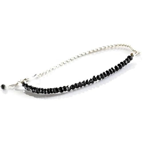 LKBEADS Schwarzer Spinell, 3 mm, Rondellform, facettierte Perlen, 17,8 cm, verstellbarer versilberter Verschluss, Armband für Männer und Frauen|LK_STACK_01170 LKBEADS Schwarzer Spinell, 3 mm, Rondellform, facettierte Perlen, 17,8 cm, verstellbarer versilberter Verschluss, Armband für Männer und Frauen|LK_STACK_01170 von LKBEADS