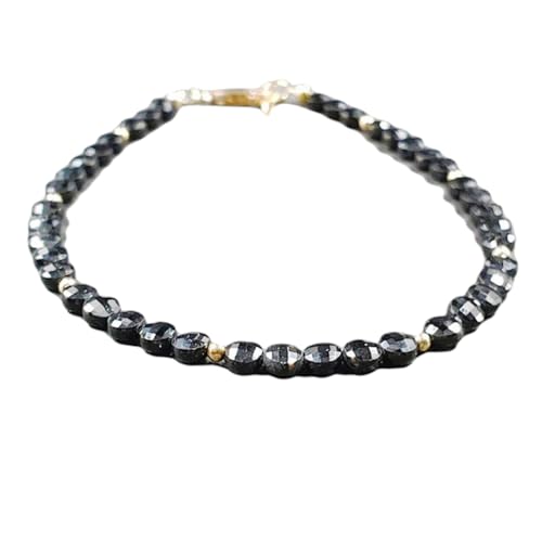 LKBEADS Schwarzer Spinell, 6 mm, münzförmig, facettierte Perlen, 17,8 cm, vergoldeter Verschluss, Armband für Männer und Frauen|LK_STACK_01126 LKBEADS Schwarzer Spinell, 6 mm, münzförmig, facettierte Perlen, 17,8 cm, vergoldeter Verschluss, Armband für Männer und Frauen|LK_STACK_01126 von LKBEADS