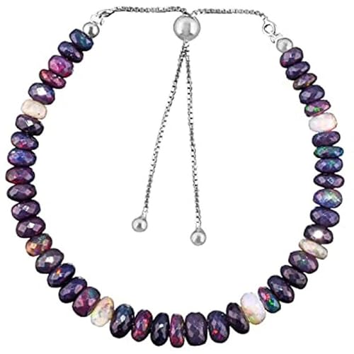 LKBEADS Schwarzer äthiopischer Opal, 6 mm, Rondellform, facettierte Perlen, 17,8 cm, verstellbarer versilberter Verschluss, Armband für Männer und Frauen|LK_STACK_01002 LKBEADS Schwarzer äthiopischer Opal, 6 mm, Rondellform, facettierte Perlen, 17,8 cm, verstellbarer versilberter Verschluss, Armband für Männer und Frauen|LK_STACK_01002 von LKBEADS